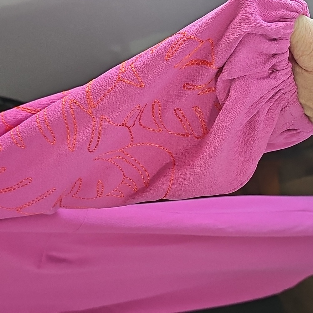 Trina Turk Vibrant Pink Long Sleeve Dress - Picture 2 of 4